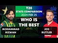 Mohamad rizwan vs jos buttler t20 stats comparison 2024 pak vs eng cricket highlights viratkohli