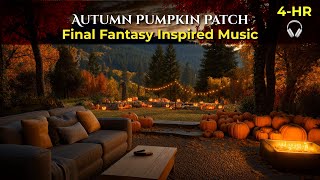 Cozy Autumn Pumpkin Patch with Crackling Fire Ambience | 4K 🎃🔥🍂