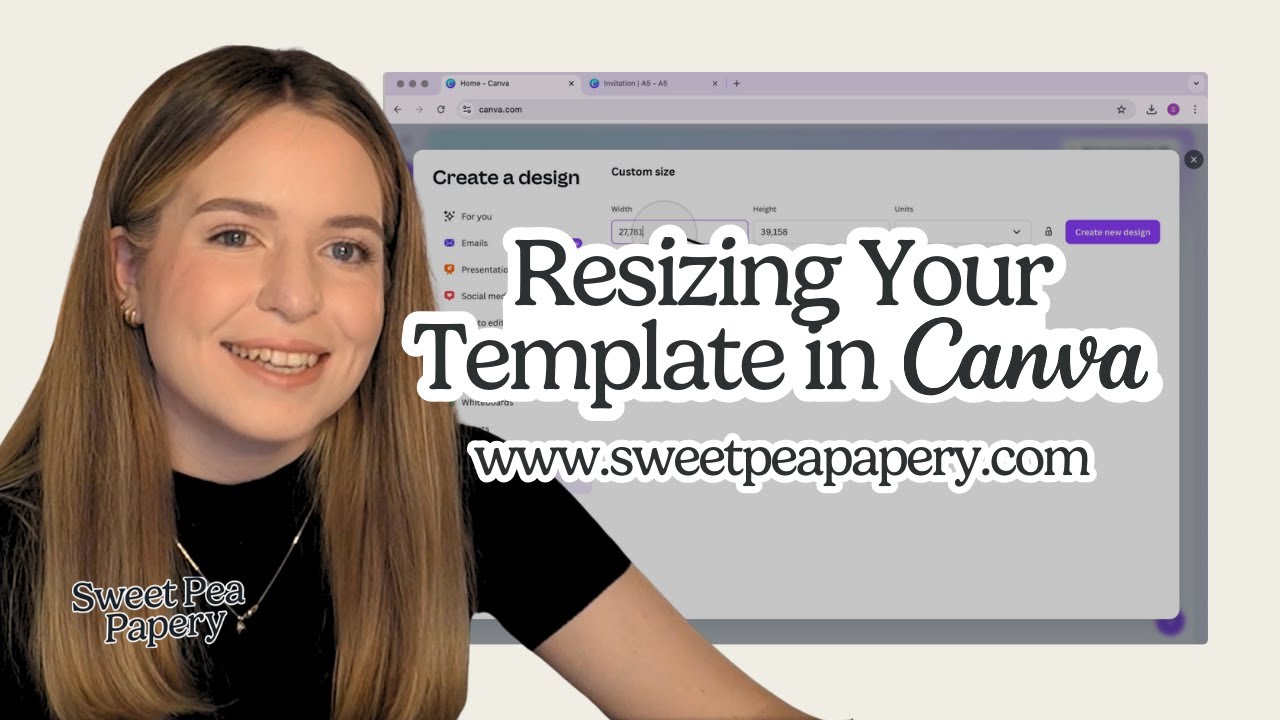 How to Resize a Canva Template Without Pro | Sweet Pea Papery