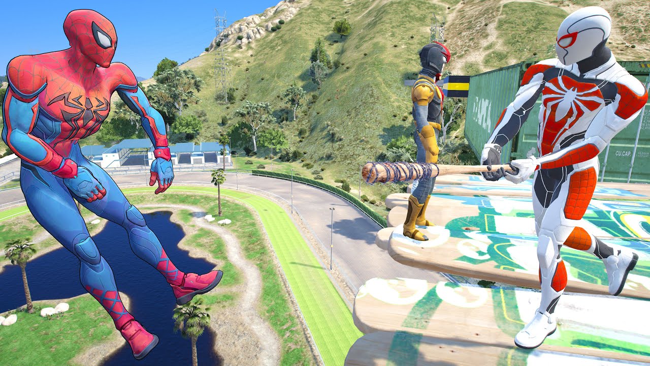 GTA 5 SPIDER-MAN WITH A BASEBALL BAT vs SUPERHEROES! (Euphoria Physics) Ep.103