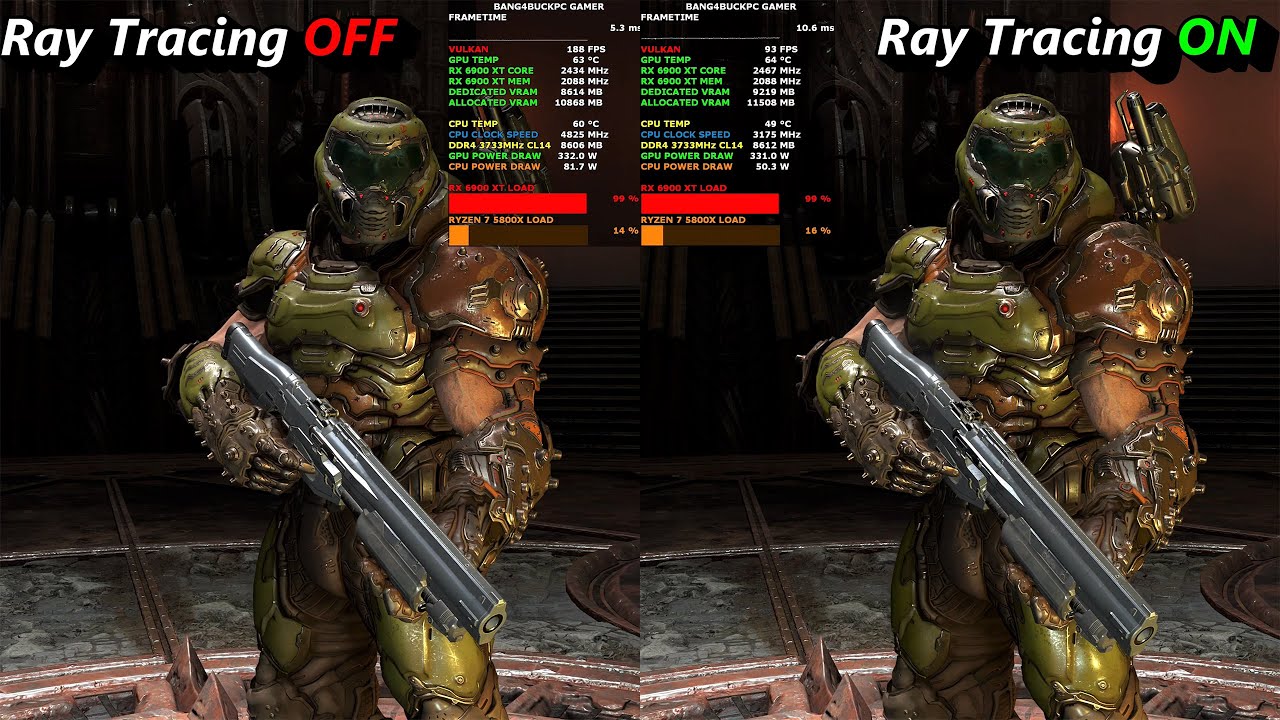 DOOM ETERNAL Ray Tracing ON Vs OFF 4K | RX 6900 XT | Ryzen 7 5800X