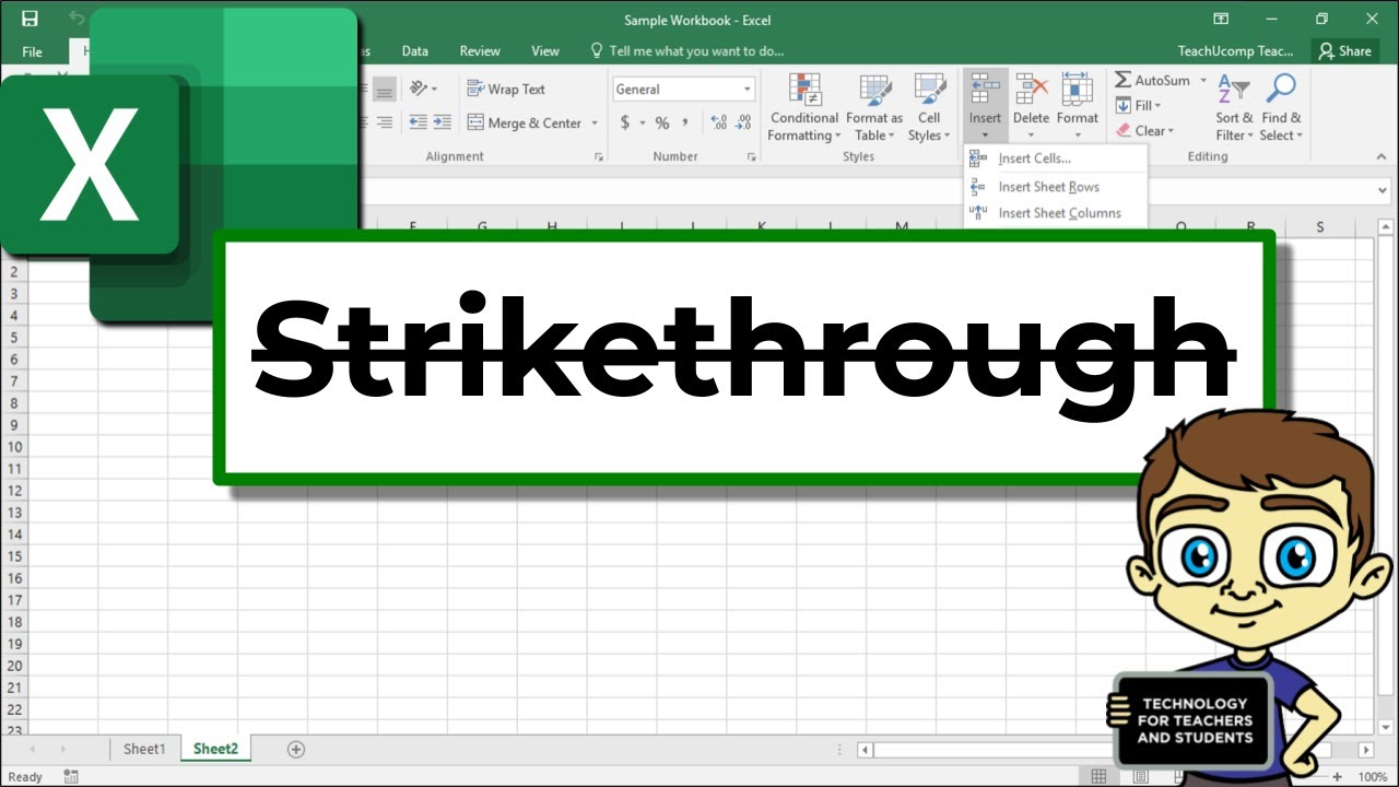 Applying Strikethrough in Excel