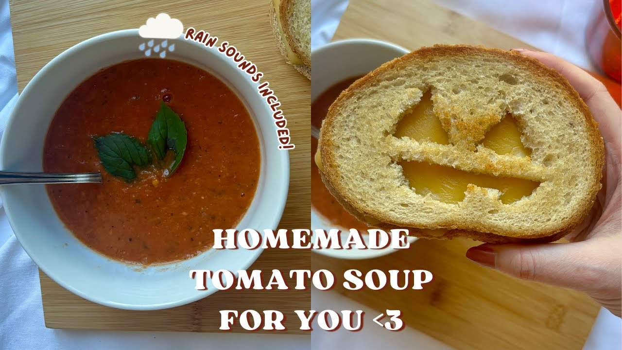 ASMR Making You Tomato Soup & Grilled Cheese On A Rainy Day (Clicky Whisper, Rain Sounds)