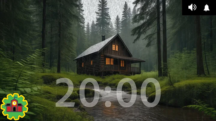 20 Minute Countdown Timer with Gentle Rain and Alarm