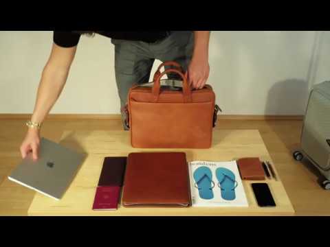 Laptop & Businesstasche 15 Zoll Leder cognac von Corf Bags Ledertaschen