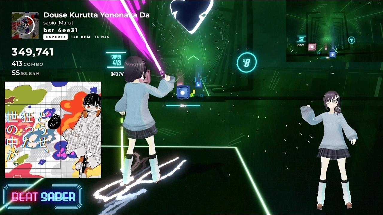 [BEAT SABER]  どうせ、狂った世の中だ。- sabio feat.鏡音レンと重音テト