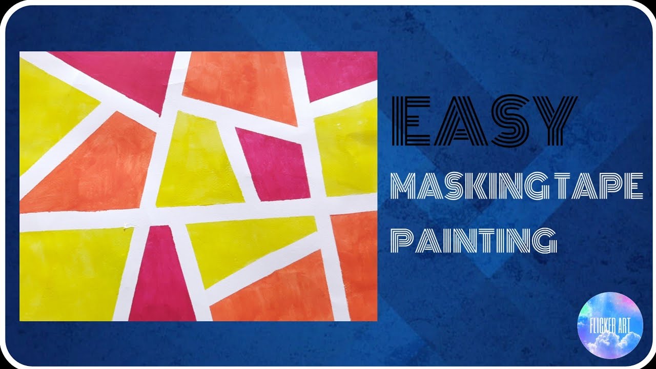 Tape Canvas Painting For Beginners Tape resist painting