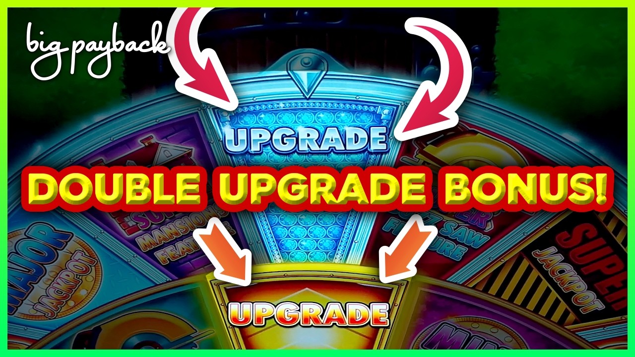 Mansions Feature → on THE BIG BET → DOUBLE UPGRADE on Huff N' Even More Puff Grand Slots!