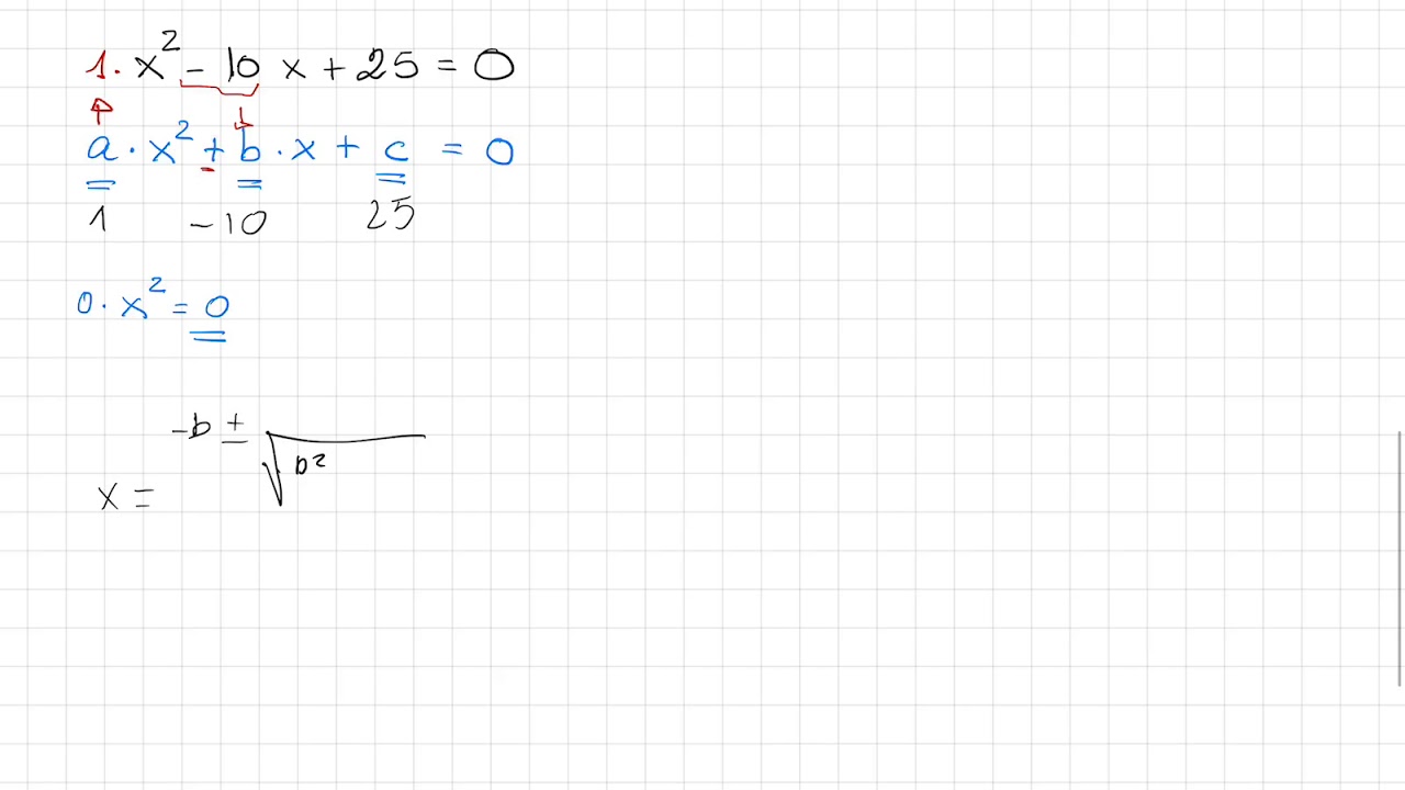 X 2 10x 21 0 x^2-10x+25=0 - YouTube