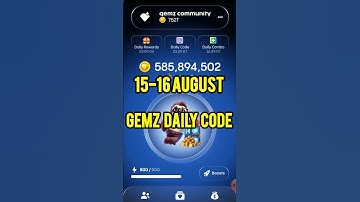 15-16 August Gemz daily code | gemz daily code 15-16 August #money #crypto #gemz