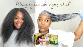RELAXING MY NATURAL HAIR AFTER 8.5 YEARS BEING NATURAL | VIRGIN RELAXER ON 4A/4B HAIR