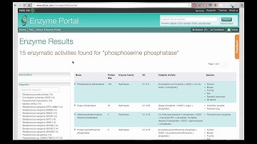 Searching for your enzyme in the Enzyme Portal