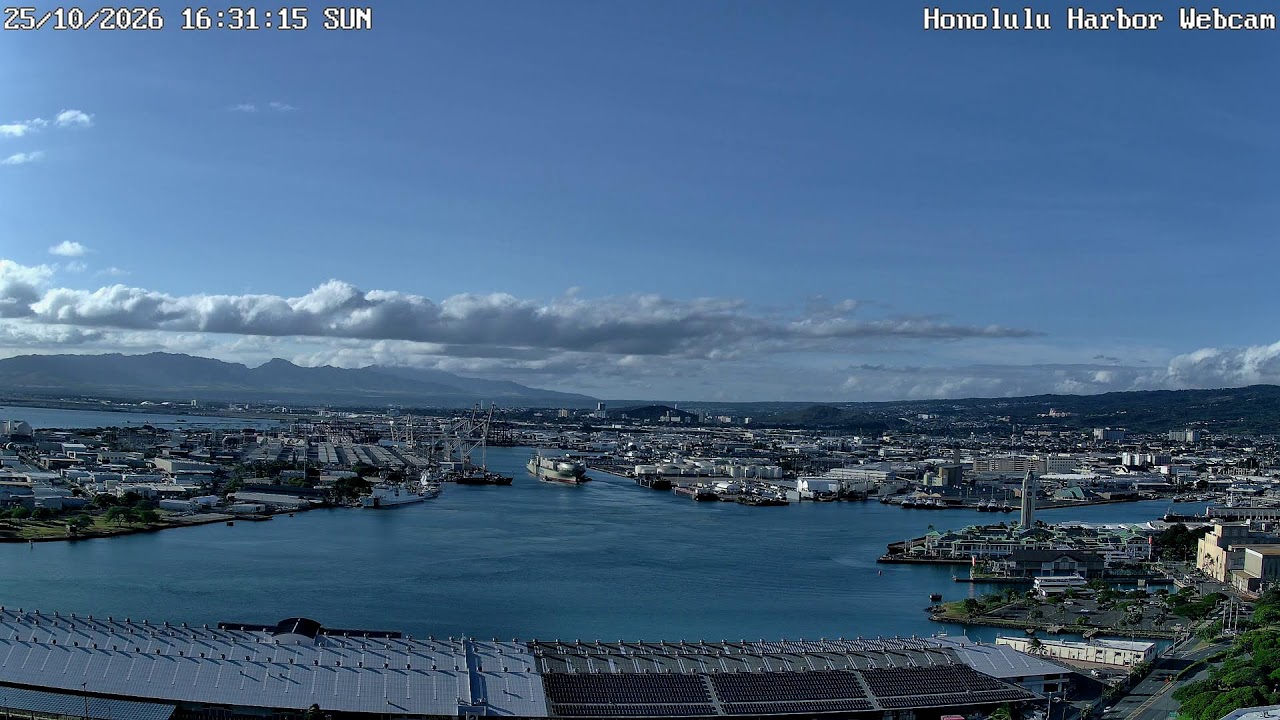 Honolulu Harbor Webcam – Live Cruise Ships & Ocean Views — Honolulu, Hawaii live camera thumbnail