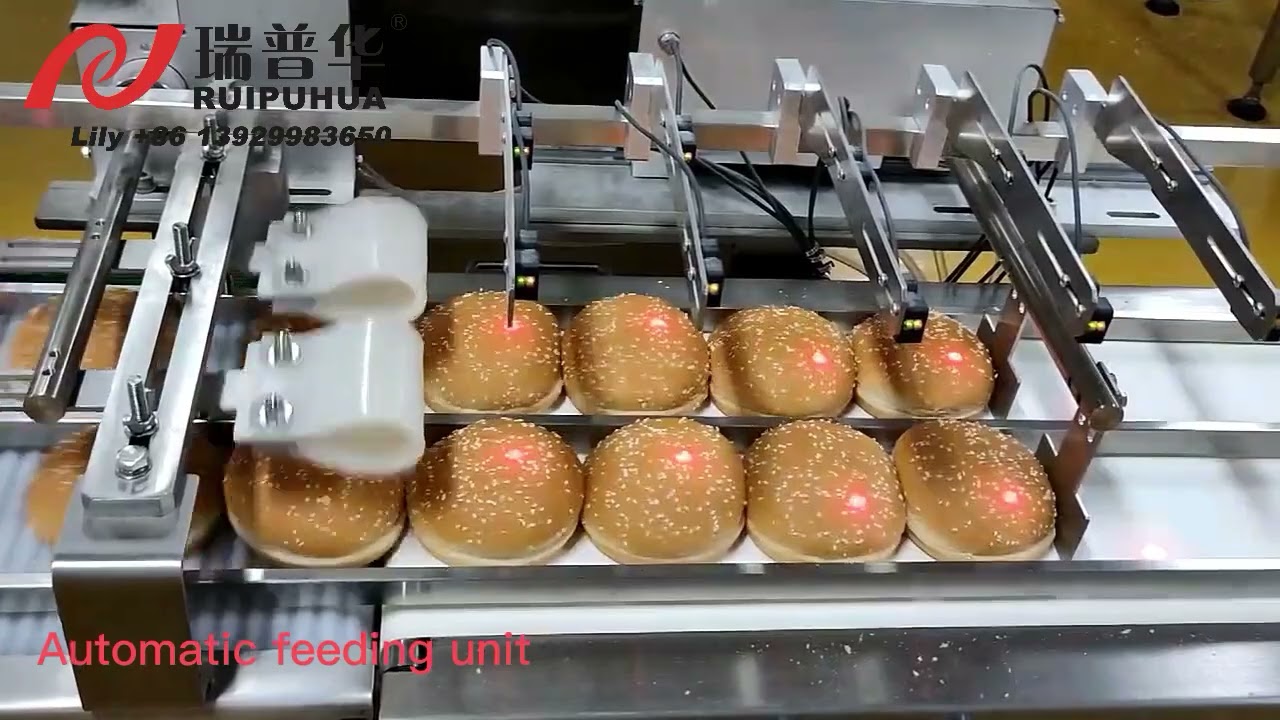 China Automatic packing machine, packaging line for burger, bread, bun