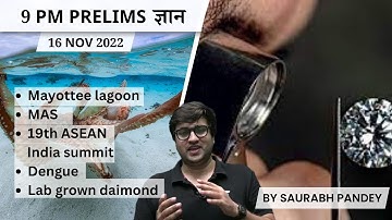 16th November II Mayottee lagoon, MAS etc  II 9PM Prelims Gyan Series II Target Prelims 2023/24