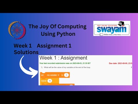 The Joy Of Computing Using Python Week 1 Assignment 1 Solution | NPTEL | Swayam | Jul - Dec 2023
