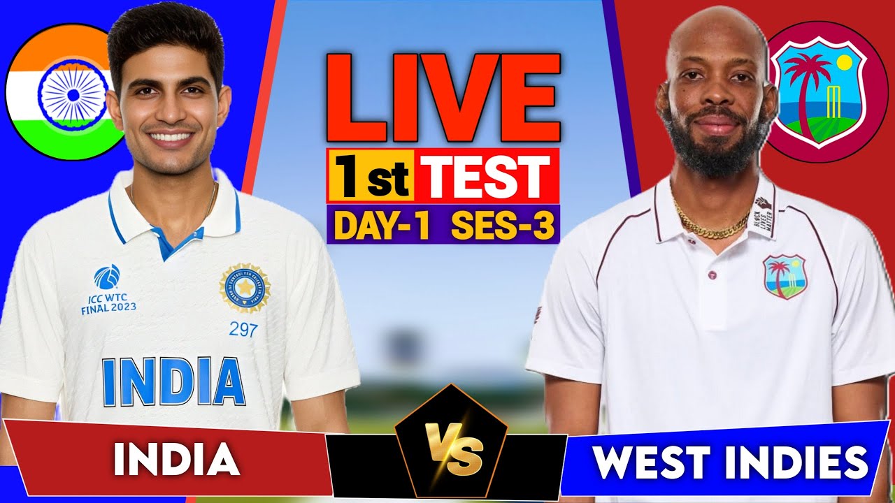 India vs West Indies, 1st Test 2025 | Live Cricket Score & Commentary | IND vs WI series 2025