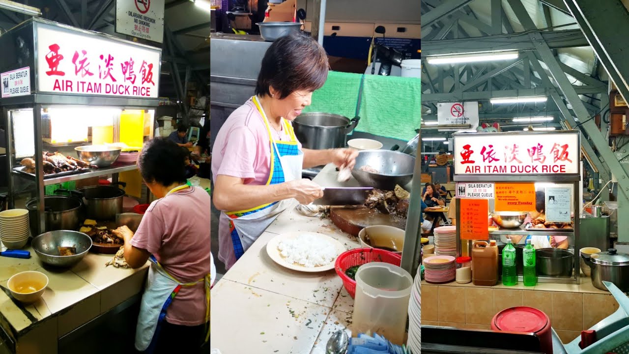 Penang Street Food Famous Air Itam Market Duck Rice Braised Duck Dinner
