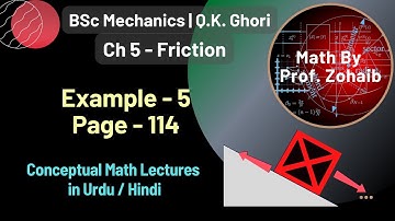 Example 5 Chapter 5 (Friction) | Page 114 | BSc Mechanics by Q. K. Ghori