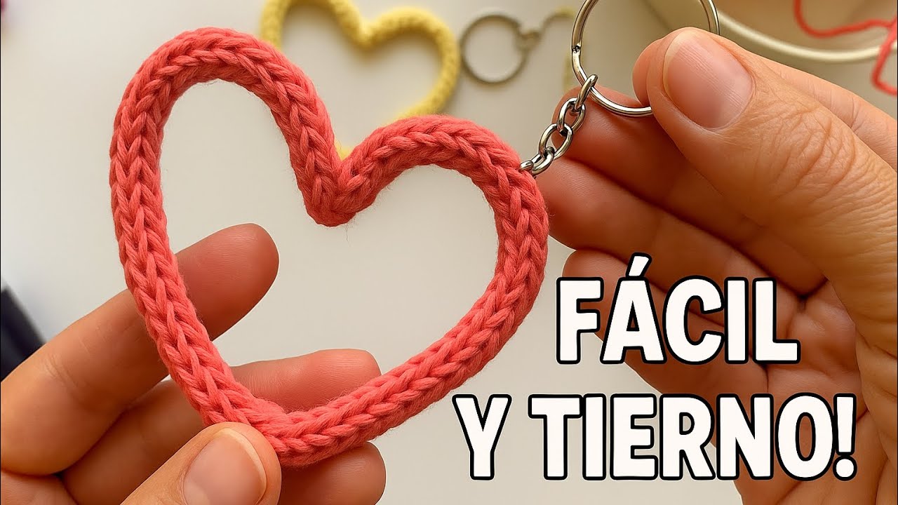 💵Gana dinero con este llavero de corazón ¡Tricotin para principiantes!