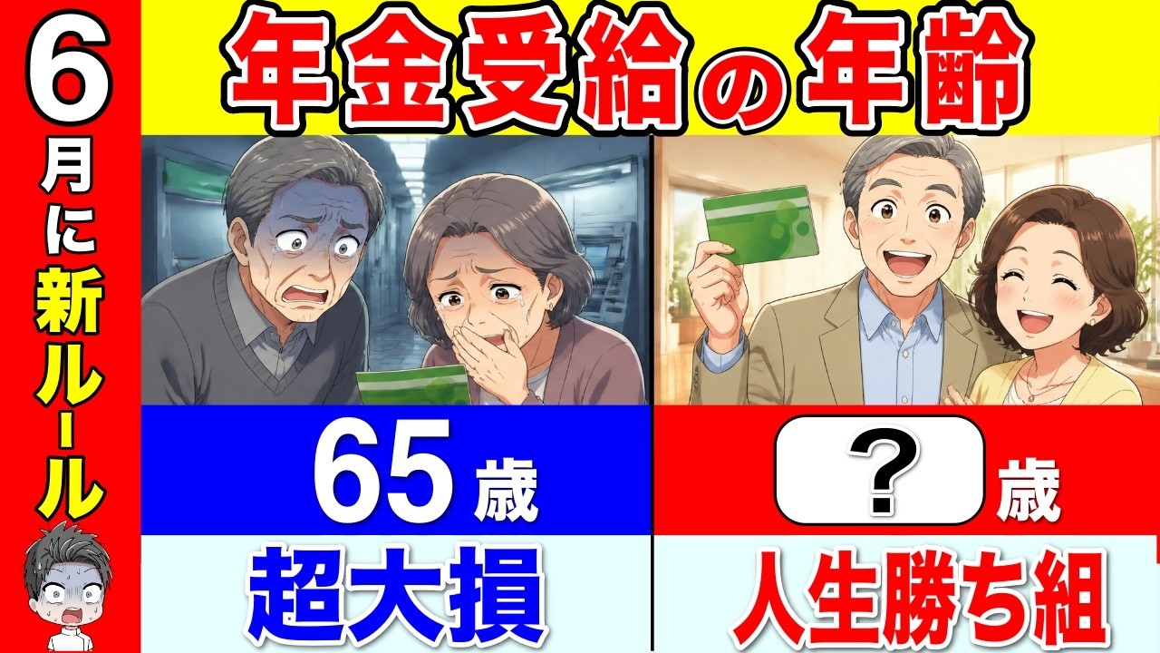 【永久保存版】6月からのルール変更!〇〇歳で年金受給で人生勝ち組です!政府は教えないお得な年金受給の年齢!【繰上げ受給/繰り下げ受給】