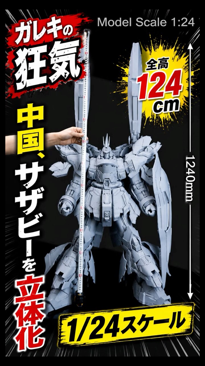 Resin Kit Insanity] China turns Sazabi into a 124cm tall