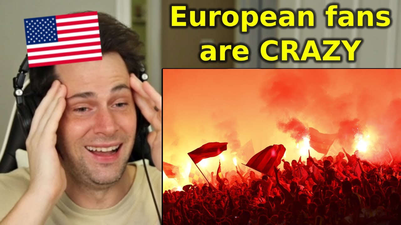American Reacts to Football Fans and Atmosphere USA vs EUROPE