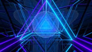 CGI Neon Blue Triangular Looped Background [Royalty-Free / No copyright / Stock Video]