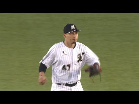 【プロ野球パ】逆シングルからのジャンピングスロー クルーズの流れるような守備  2015/05/13 M-H