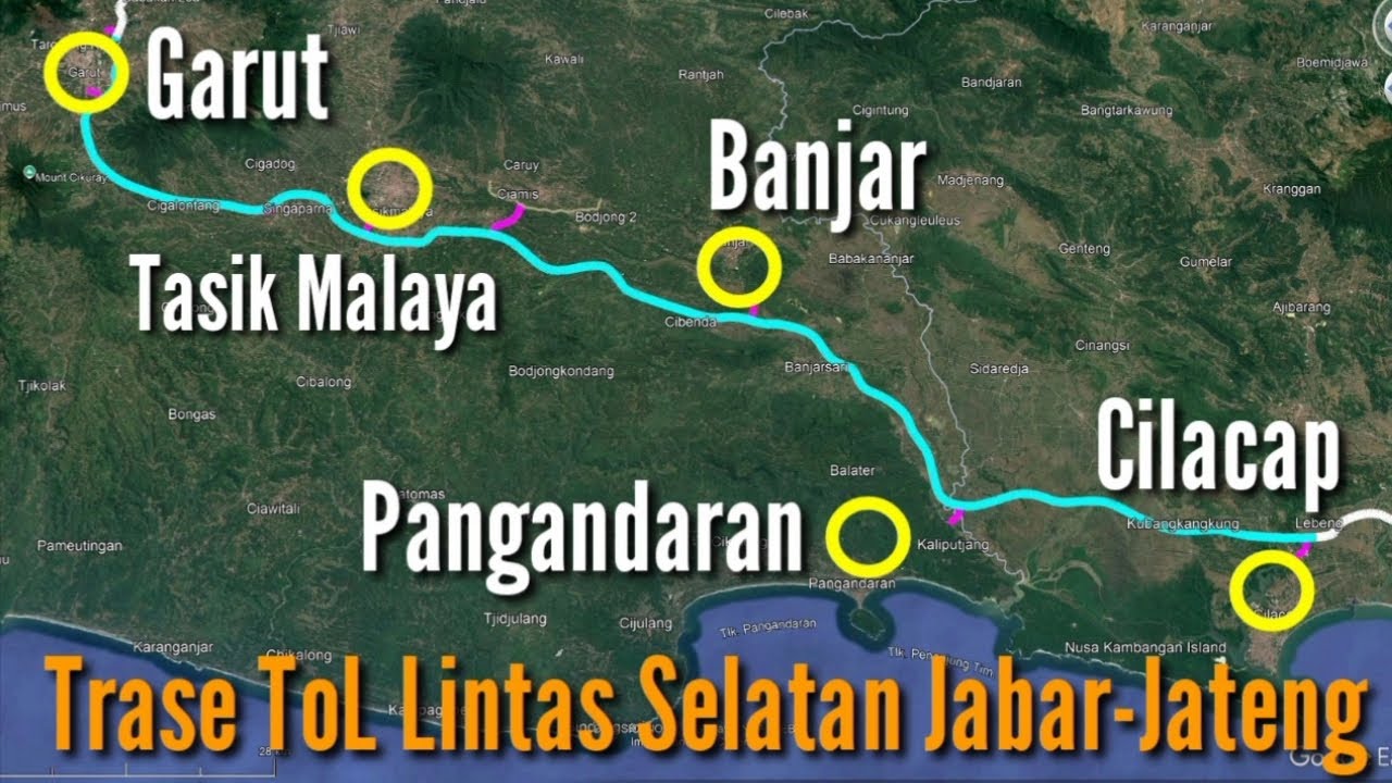 Trase Jalan ToL Garut - Singaparna - Tasik Malaya - Ciamis - Banjar - Pangandaran - Cilacap