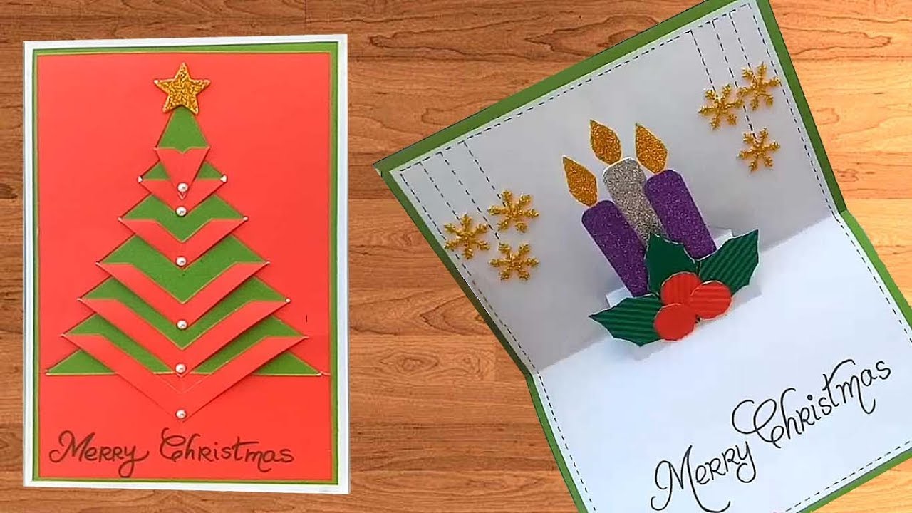 Handmade Christmas Greeting Cards Christmas Pop Up Card Youtube