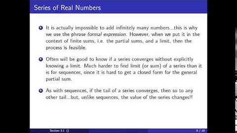 Series of Real Numbers