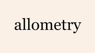 allometry