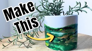 Painting Ceramic Pots Idea Alcohol Ink Diy