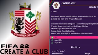 FIFA 22 Create A Club career mode - International Management Offer