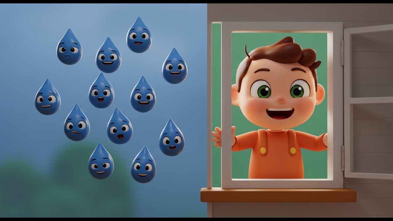 Counting Raindrops on the Window Pane | Gentle Counting Rhyme for Kids | Soothing Rainy Day Song