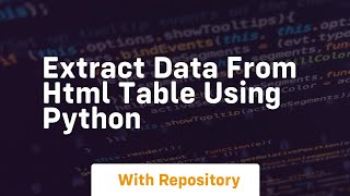 extract data from html table using python