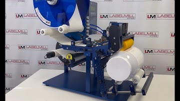 LabelMill LM1012TTS Semi-Automatic Label Applicator System w/ Gallon Round Module for Filled Bottles
