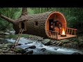 How I Built A Hidden Shelter In The Forest Hanging From A Large Tree Branch 