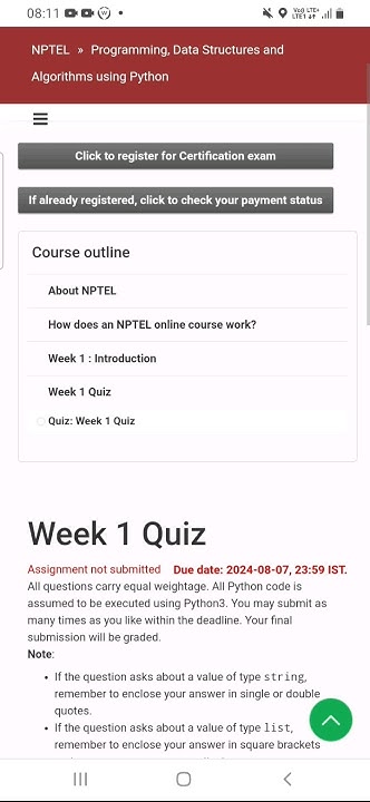 programming, data structures and algorithm using Python nptel week 1 ... image.