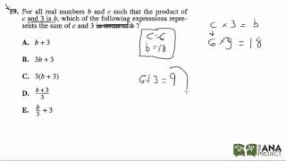 Picking Numbers (Variables in Answer Choices) Problem #59 Picking Numbers (Variables in Answer Choices) Problem #59