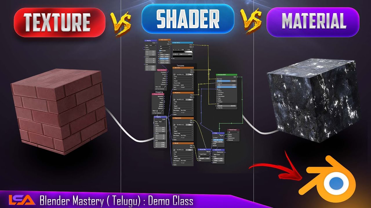 Materials vs Shaders vs Textures in Blender Explained in Telugu ...