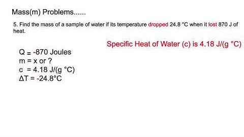 Specific Heat Example Problems