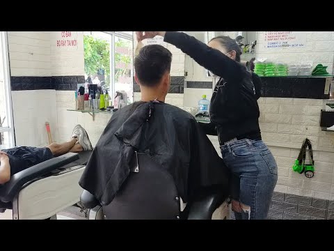 30 minutes of relaxation from head to toe with 4 beautiful girls at a Vietnamese barber shop