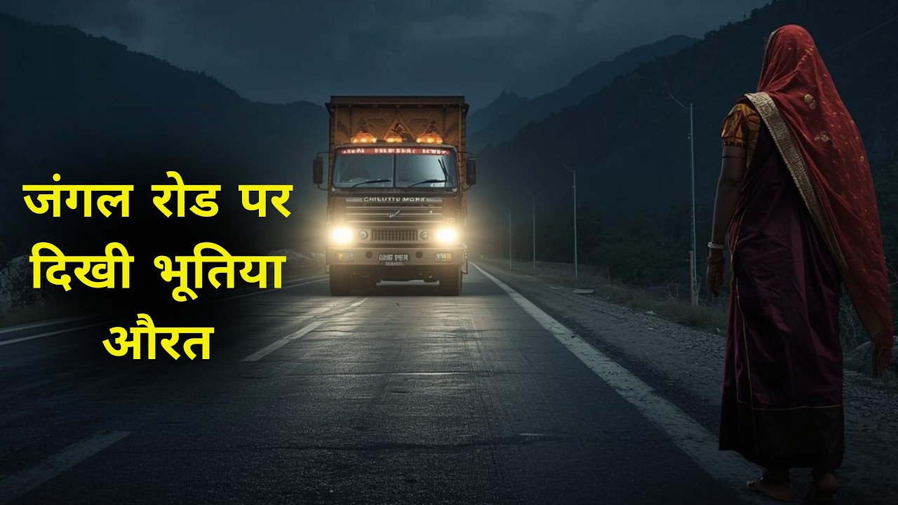 जंगल रोड पर दिखी भूतिया औरत | लाल साड़ी वाली चुड़ैल और ट्रक ड्राइवर