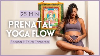 30 Minute Prenatal Yoga for 2nd &amp; 3rd Trimester | Safe Full Body Pregnancy Workout at Home
