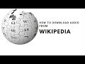 How to download audio from wikipedia