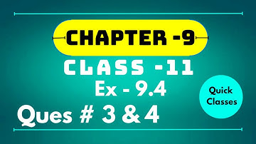 11 Class Math Chapter 9 || fundamentals of trigonometry || Exercise 9.4 Question n 3 & 4 Quick class