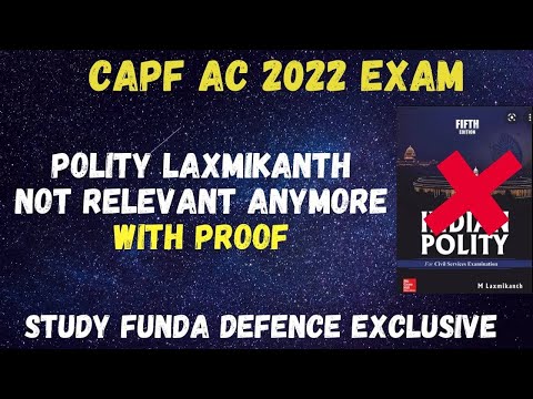 CAPF AC 2022 Exam : Polity Laxmikanth or Other Book ??  I STUDY FUNDA I
