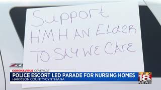Harrison County residents parade by nursing homes, hospital